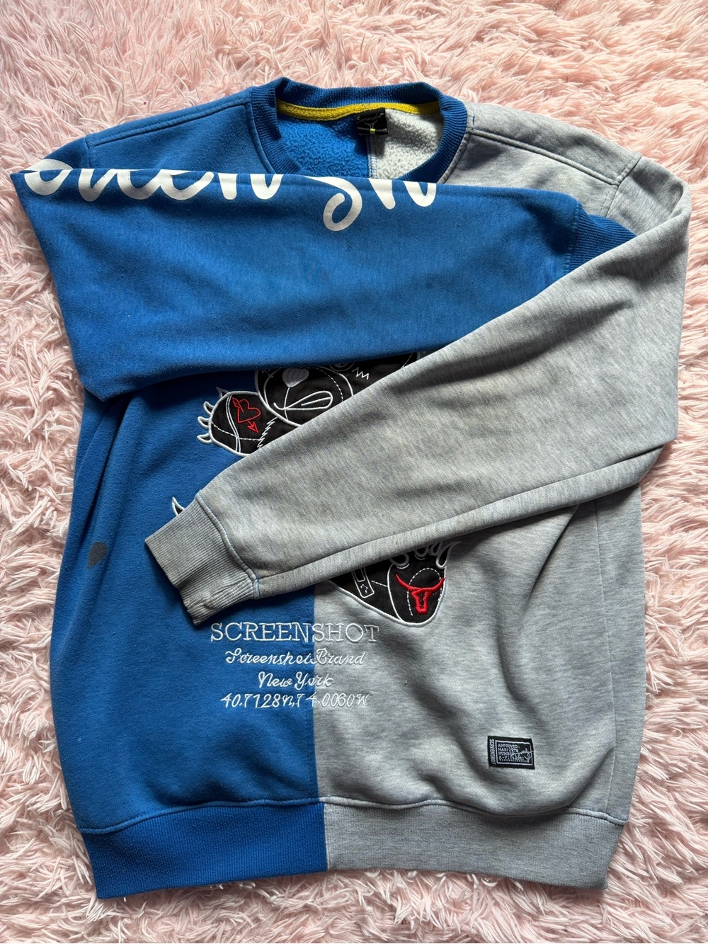 Screenshot Two-Tone Blue & Gray Men's Crewneck Sweatshirt